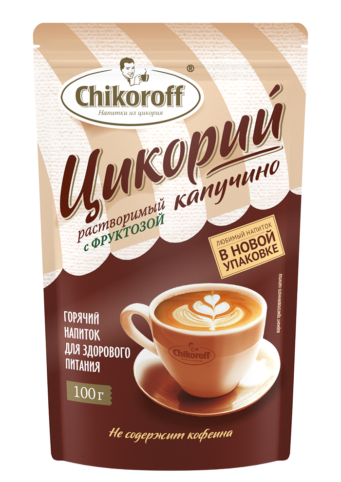 Cappuccino chicory with fructose Chikoroff® 100 g (doy pack)